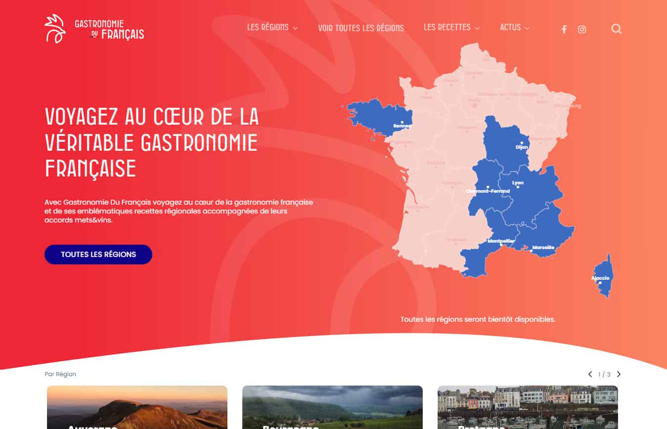 création site internet Gastronomie du Français