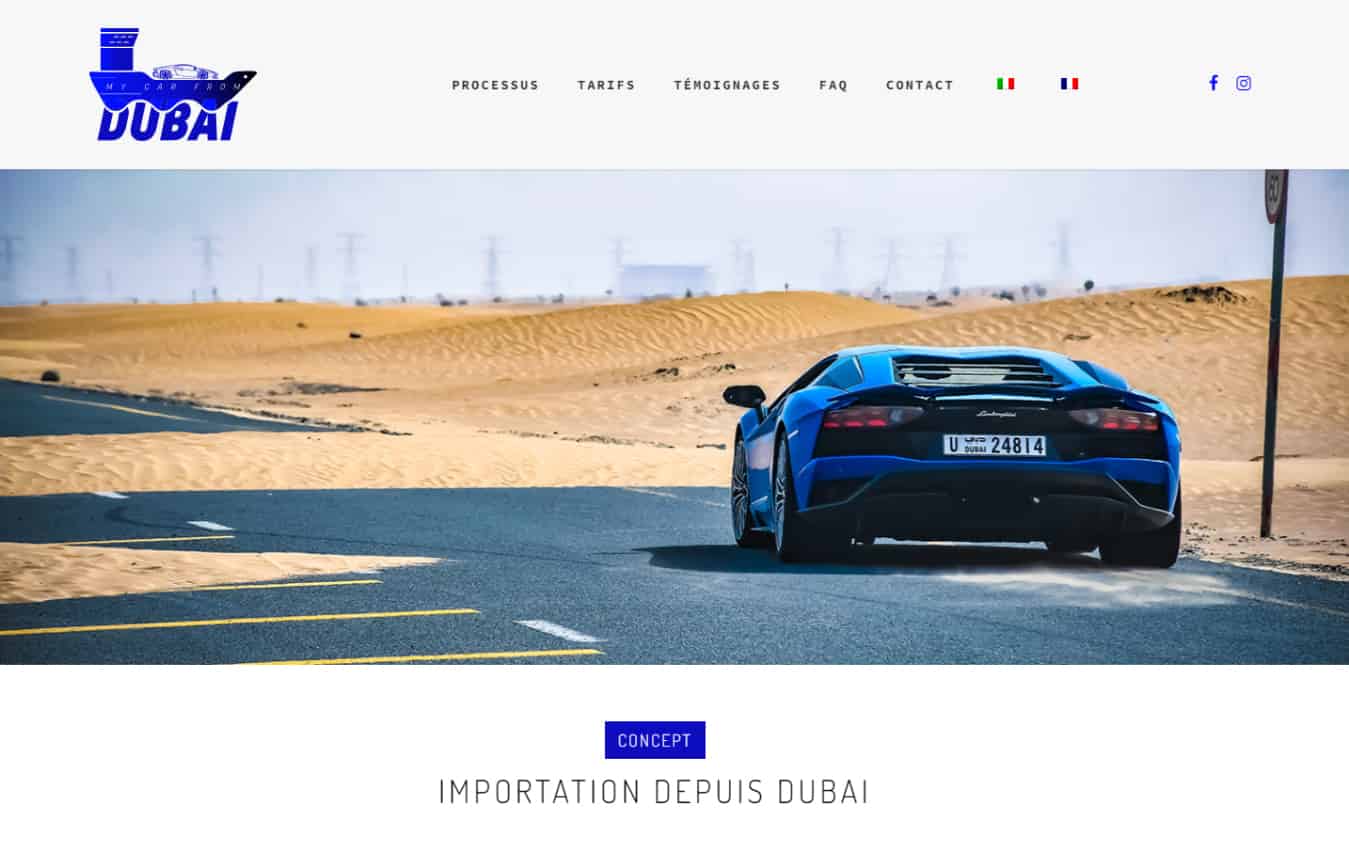 création site internet My Car From Dubaï