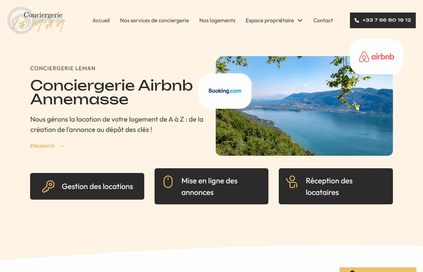 création site internet conciergerie airbnb Conciergerie Leman